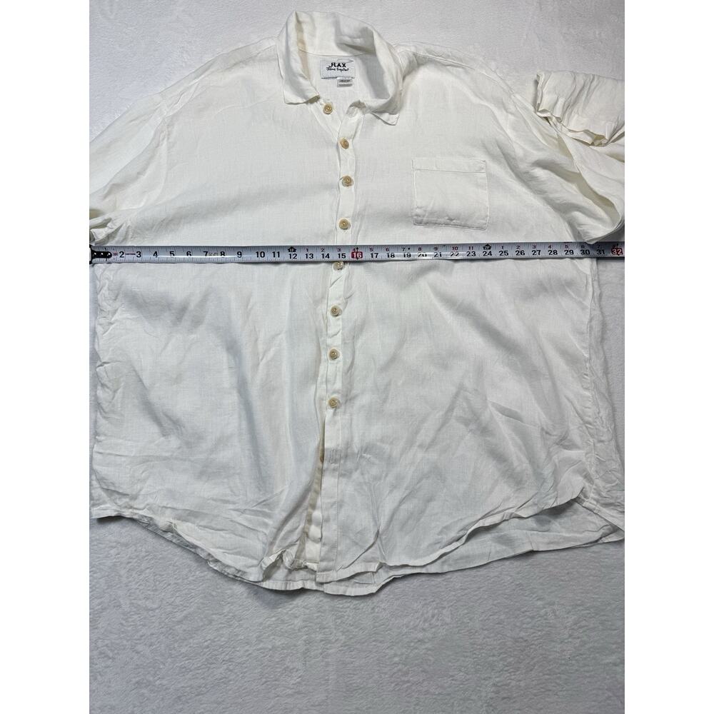 Vintage FLAX by Jeanne Engelhart Oversize Linen Shirt White Sz XL Long Sleeve - Picture 5 of 7
